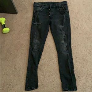 Black ripped skinny jeans